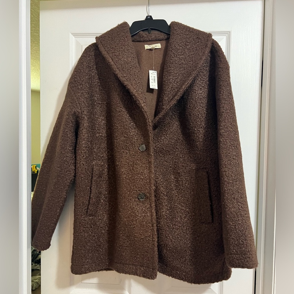 NWT Madewell Boucle Teddy Coat, Size Large